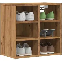 vidaXL Schoenenkast 52x30x50 cm artisanaal eikenkleur