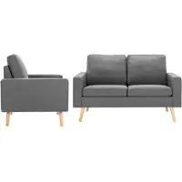 vidaXL 2-delige Loungeset met kussens fluweel zwart