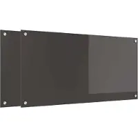 vidaXL Keukenachterwand, 2 stuks, donkergrijs, 100 x 50 cm, gehard glas