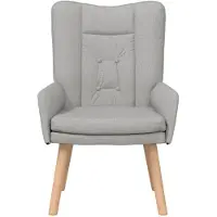vidaXL Fauteuil Wolkgrijs Stof en multiplex