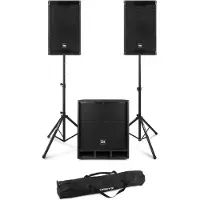 Power Dynamics Combo1500 set met statieven - 2.1 actieve speaker set met Bluetooth - 1500W