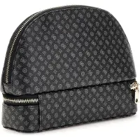 GUESS Utensil zak Dome Cosmetic Pouch Coal Multi Logo Zwart