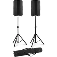 VONYX VD712A actieve speakerset met Bluetooth, draadloze Stereo Pairing, statieven - 12 inch - 1600W