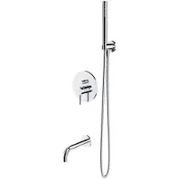 Omnires Y - Inbouw badkraan, 3-gats installatie, met hoofddeel, met accessoires, chroom SYSYW01CR