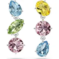 Swarovski Oorbellen 'Gema' aqua / citroen / lichtgroen / oudroze