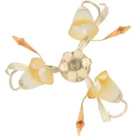 ONLI Plafondlamp Lucrezia, dimbaar, crème / amber, Woon-/ Eetkamer, Glas, Landelijk, plafondlamp