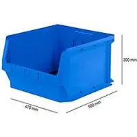Ssi Magazijnbak LF 543 - polypropeen - L 500 x B 470 x H 300 mm - 57 l - blauw - voordelset: 3 stuks