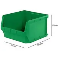 Ssi Opbergbakken PROFI LF 543 serie, PP kunststof, L 520/450 mm x B 470/450 mm x H 300 mm, 57 l, groen