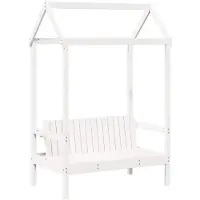 vidaXL Bank met dak 117,5x70x176,5 cm massief grenenhout wit