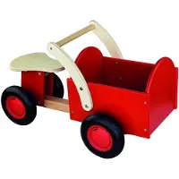 New Classic Toys Houten Bakfiets - Road Star - Rood - Zadelhoogte is 24 centimeter