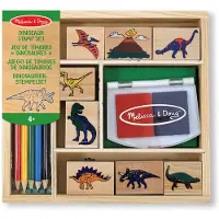 Melissa & Doug Houten stempelset - Dinosaurussen | Stempelset voor kinderen | Kunst en Ambacht | Geweldig Cadeau voor meisjes en jongens | Van 3 jaar