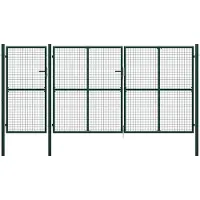 vidaXL Tuinpoort staal 400x200 cm groen