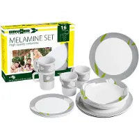 Brunner Melamine Serviesset, wit/grijs 2022 Kook- en serviessets