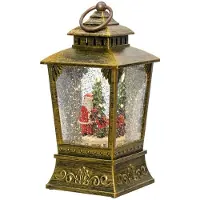 Lumineo Sneeuwbol lantaarn met LED lampjes | goud | 24cm