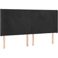 vidaXL Hoofdbord met randen 163x16x118/128 cm fluweel zwart
