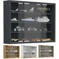 VCM AgisaM glazen vitrines wandmontage 2 schuifdeuren wit.