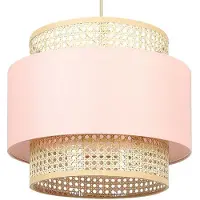 Beliani YUMURI - Hanglamp - Roze/ Natuurlijk - Polyester