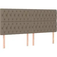 vidaXL Hoofdbord taupe 200x7x118/128 cm Stof