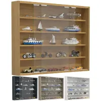 VCM AgisaL glazen vitrines wandmontage 2 schuifdeuren wit.