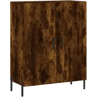 vidaXL Hoge kast 69,5x34x180 cm bewerkt hout gerookt eikenkleurig