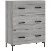 vidaXL Hoge kast 69,5x34x180 cm bewerkt hout grijs sonoma eikenkleurig