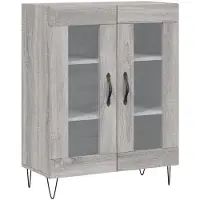 vidaXL Hoge kast 69,5x34x180 cm bewerkt hout grijs sonoma eikenkleurig