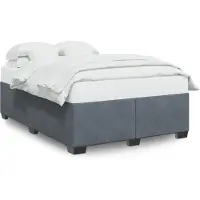 vidaXL Bedframe zonder matras 160x200 cm fluweel donkergrijs