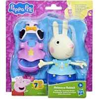Hasbro Peppa Pig-speelgoed Kelly Konijn-aankleedfiguur van 15 cm, met 6 modeaccessoires, peuterspeelgoed, 3+