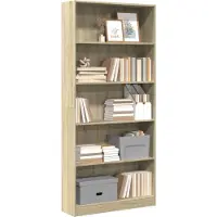 vidaXL Boekenkast Sonoma Eiken 80x24x176 cm Bewerkt Hout