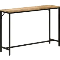 vidaXL Wandtafel 110x30x75 cm massief ruw mangohout en ijzer