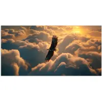 PosterMonkey Poster 160x80 cm - Adelaar - Wolken - Zon - Posters - Kamer decoratie - Wanddecoratie woonkamer - Muurdecoratie slaapkamer