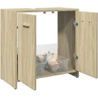 vidaXL Wastafelonderkast Sonoma-eik, 60x33x60 cm, houtvezel