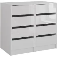 Vicco Dressoir Sherry Wit/wit hoogglans 80.2 x 76 cm Set van 2, Model 57718
