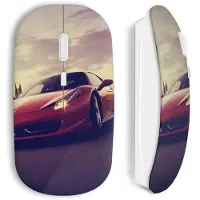 MANIACASE Draadloze muis - - Ferrari Rood - Inclusief Wi-Fi USB-stick - Compatibel met Mac en PC - Ergonomisch