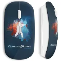 MANIACASE Draadloze Muis - Counter Strike - Blauw - USB WiFi - Compatibel met Mac en PC - Draadloze Technologie