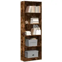 vidaXL Boekenkast 60x24x176 cm bewerkt hout gerookt eikenkleurig