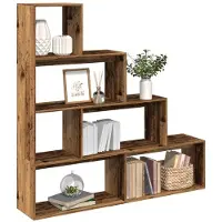 vidaXL Kamerscherm / boekenkast 143,5x29x143,5 cm hout oud hout