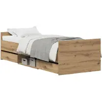 vidaXL Bedframe met lade Artisan Eiken 193 x 78 x 50 cm Bewerkt hout