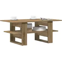vidaXL Salontafel 102x55x42 cm bewerkt hout artisanaal eikenkleur