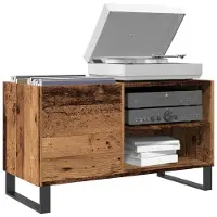 vidaXL Platenkast 84,5x38x48 cm bewerkt hout oud houtkleurig
