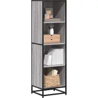 vidaXL Boekenkast 40x35x139 cm bewerkt hout grijs sonoma eikenkleurig