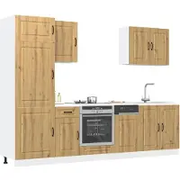 vidaXL 7-delige Keukenkastenset Kalmar bewerkt hout artisanaal eiken
