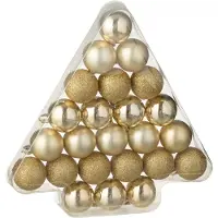 J-Line Kerstbal Goud D 4 Cm 24 Stuks