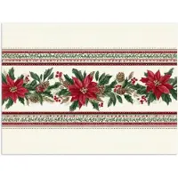 PosterMonkey Poster 40x30 cm - Kerststrook - Poinsettia - Rood - Groen - Posters - Kamer decoratie - Wanddecoratie woonkamer - Muurdecoratie slaapkamer - Kerstversiering - Kerstdecoratie voor binnen - Kerstmis