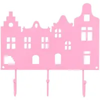 Global Affairs Kapstok - sleutelrek metaal - Amsterdam - grachtenhuizen - roze