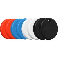 Chipolo POP - Bluetooth Tracker & KeyFinder - Werkt met Apple Find My & Android Find My Device - Tracker Apple iPhone & Android - 120 dB - Zwart & Wit & Rood & Blauw - 8 Pack