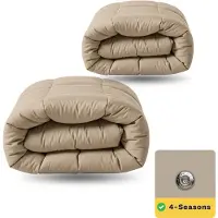 Zelesta Wonderbed Taupe Blush 240x200 - Katoenen dekbed zonder overtrek - 4 Seizoenen dekbed - Wasbaar dekbed - Hoesloos dekbed - 2 in 1 Dekbed met vaste overtrek