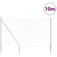 vidaXL gaashek met grondpennen 10 x 1,6 m Gegalvaniseerd staal zilver