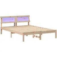 vidaXL Bedframe met hoofdeinde Bruin 120 x 190 cm Massief grenenhout