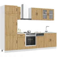 vidaXL 8-delige Keukenkastenset Kalmar bewerkt hout artisanaal eiken